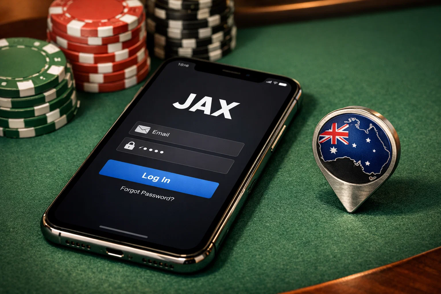 Glowing virtual game table, casino jax